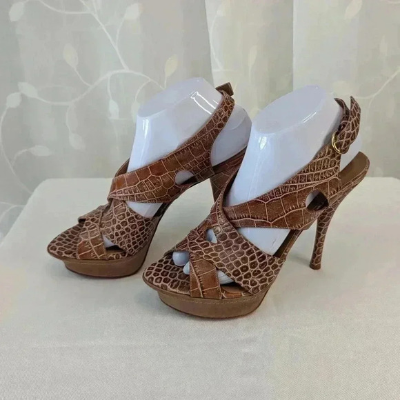 Latitude Femme Snake Skin Look Leather Pumps, Size 39 (made in Italy) - Picture 3 of 6
